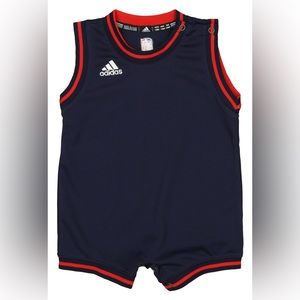 ADIDAS NBA INFANTS DETROIT PISTONS REPLICA ROAD BLANK ROMPER, NAVY ~ 18 months